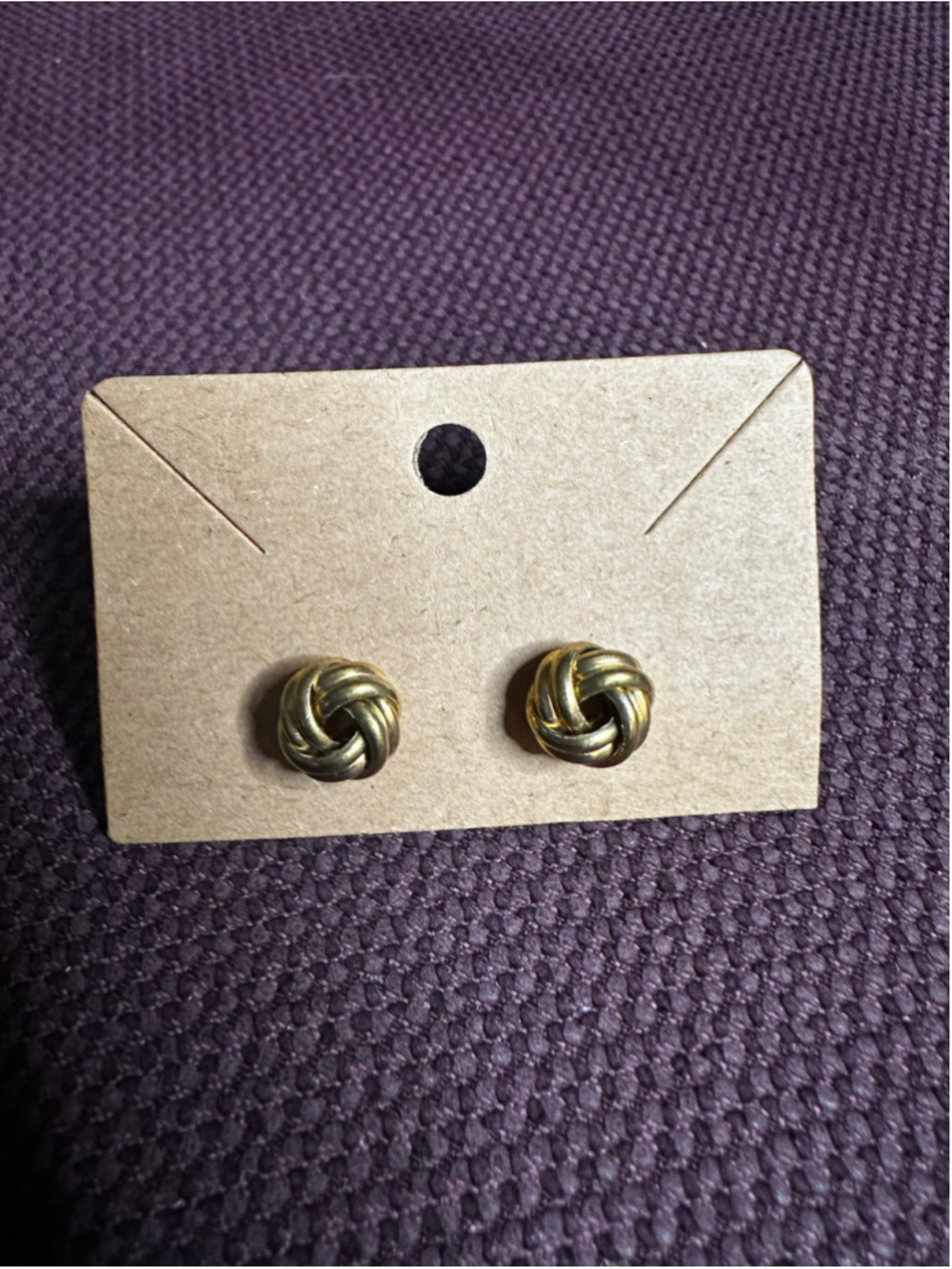 Gold Knot Stud Earrings